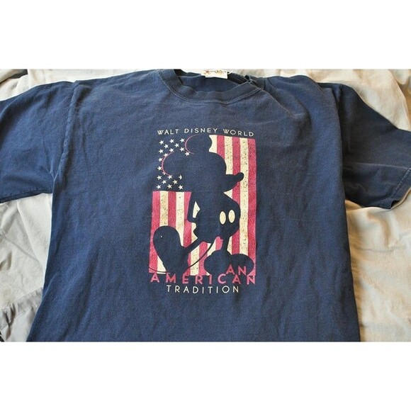 Patriot Walt Disney World American Tradition Mickey Cotton Tshirt Adult Large - Picture 1 of 5